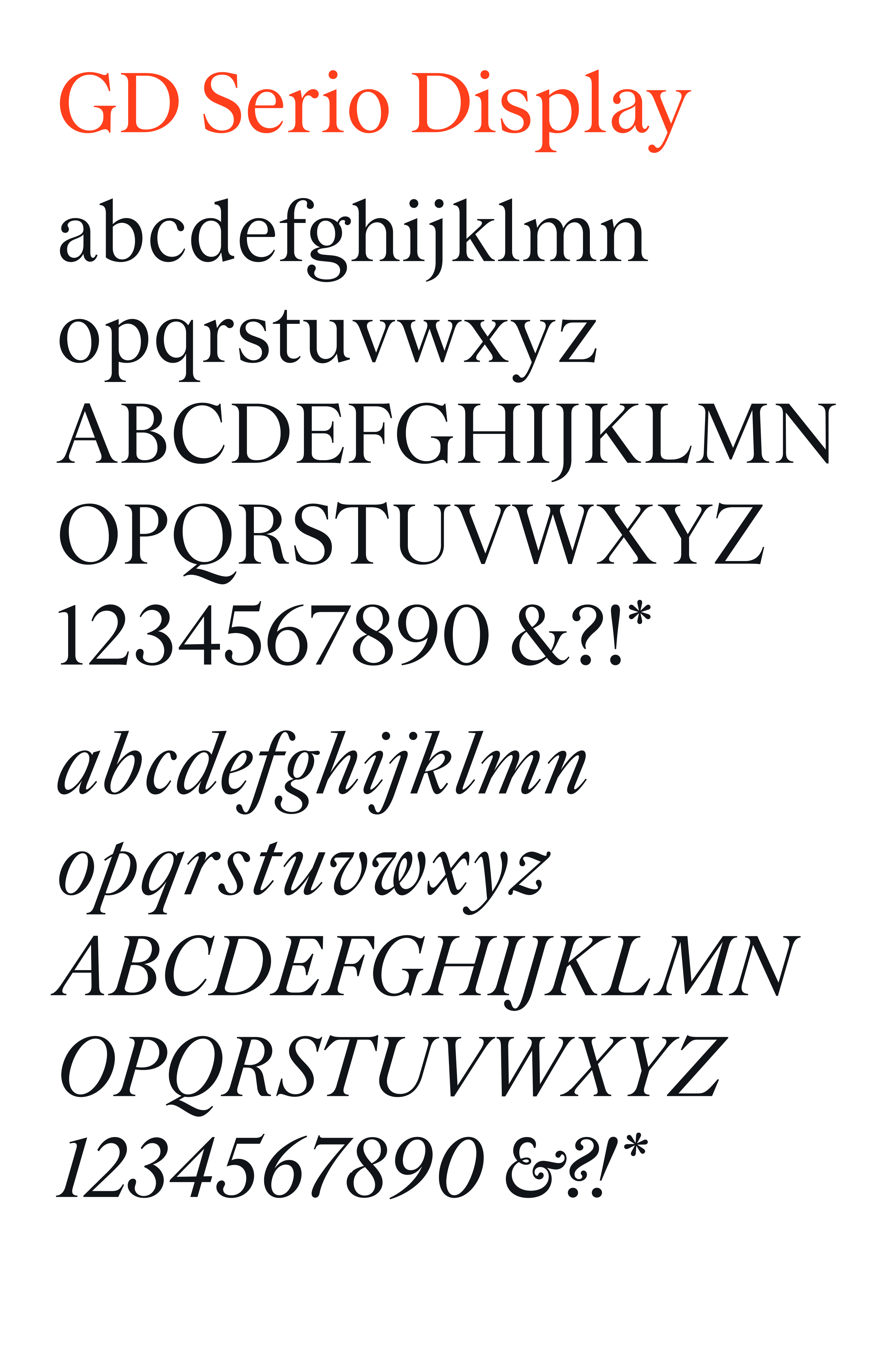 Character set for GD Serio Display