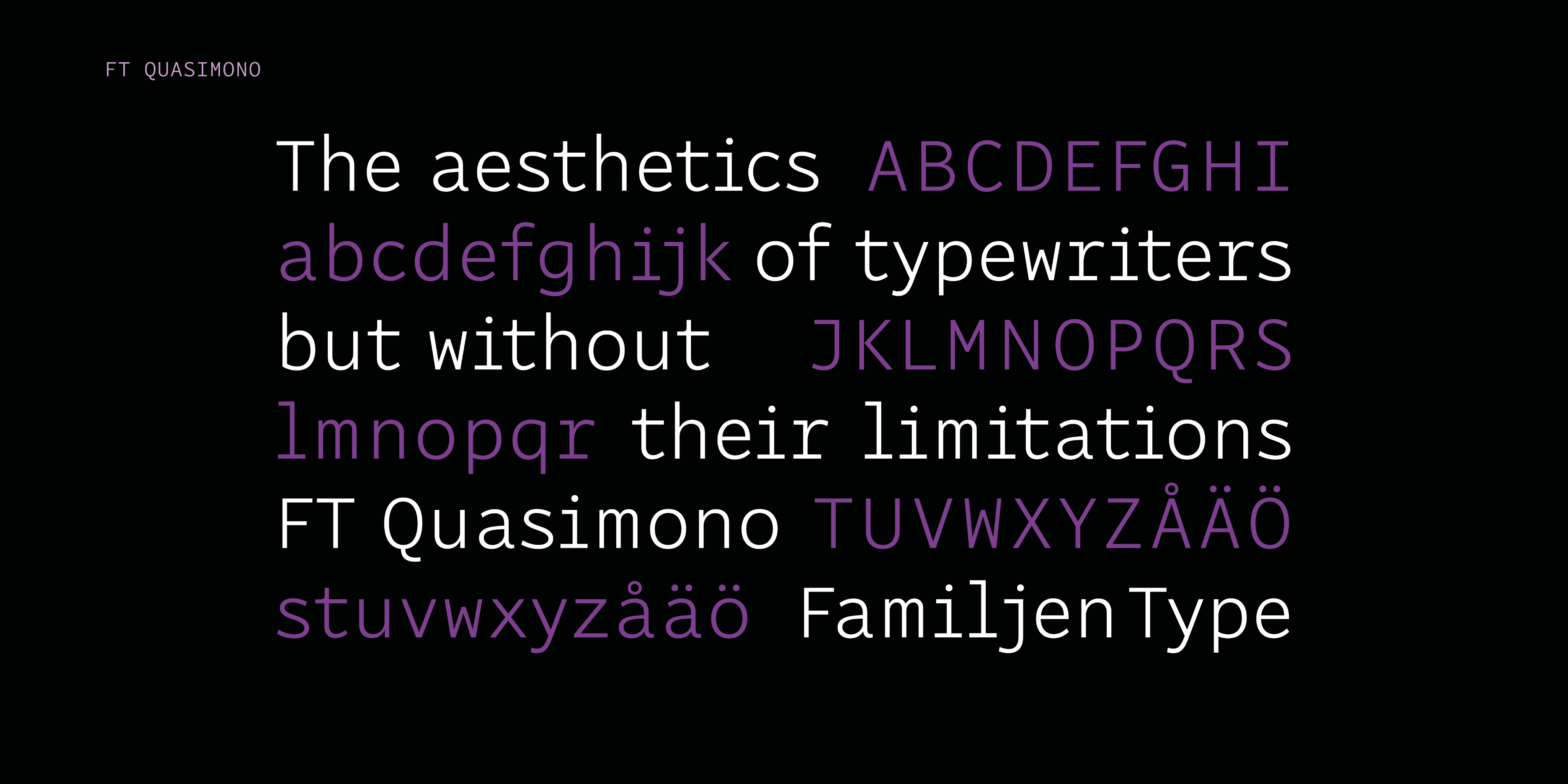 Quasimono typeface