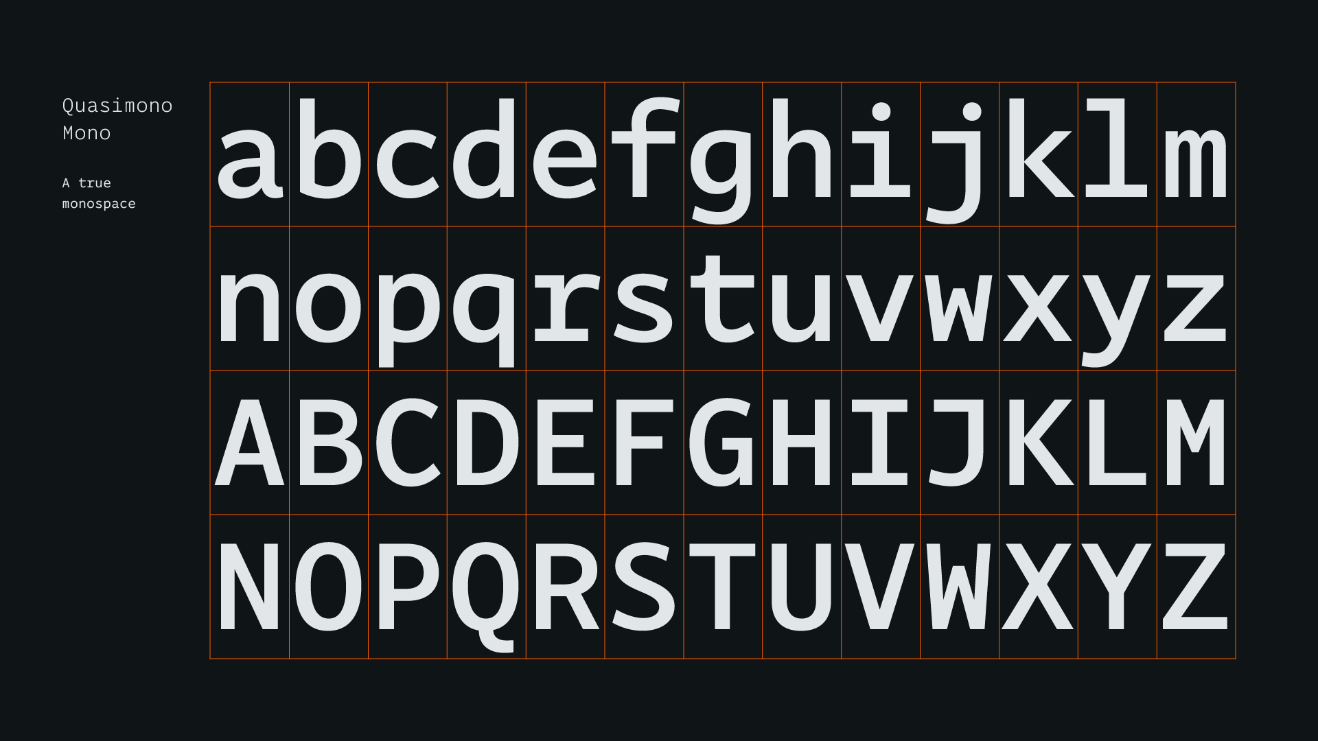 Quasimono typeface