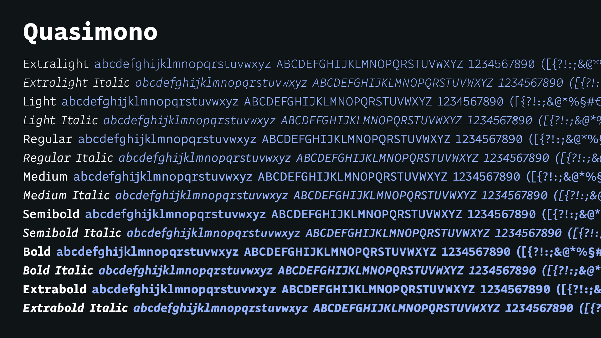 Quasimono typeface